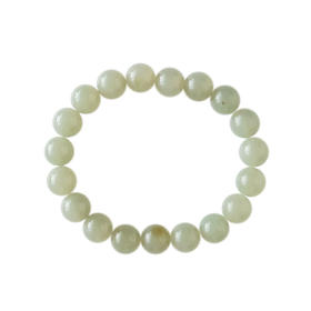 【天然正品】天然约10.0MM新疆料青玉和田玉圆珠手串 现售价：1680！031224NJM14