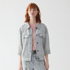 谜底牛仔短款外套女2025春季新品复古风浅色水洗棉夹克251MW0051 商品缩略图0