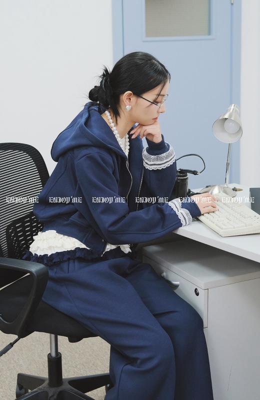 【门店同款】ENJOY春季盐貌似糖蕾丝拼接裤装套装 161093261 商品图7