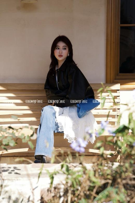 【门店同款】ENJOY春季绮梦繁花花苞短款皮衣 160896117 商品图9