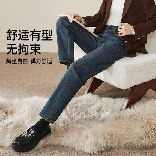 逸阳2024年冬季新款加绒保暖复古显瘦、修饰腿型老爹裤1670 商品图3