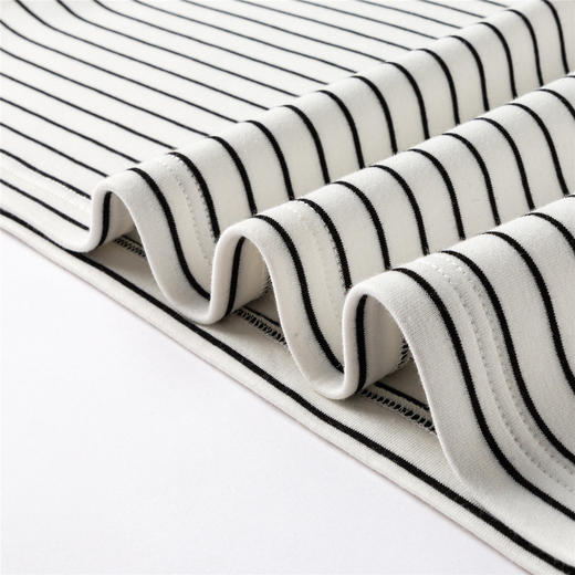 罗蒙【色织空气层海魂衫】7A抗菌半高领长袖t恤男春秋打底衫男T恤 商品图8