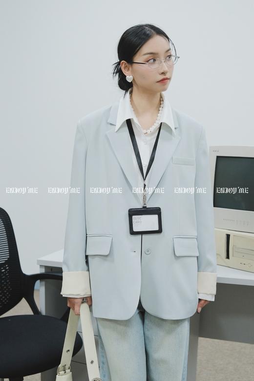 【门店同款】ENJOY春季盐貌似糖翻边撞色两粒扣西装 160946671 商品图11