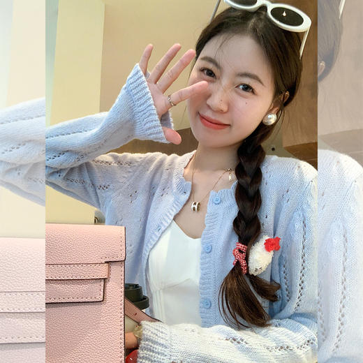 <曾小咸推荐> 镂空针织开衫外套 商品图1