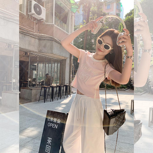 <曾小咸推荐> 短款撞色圆领T恤 商品图4