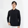 罗蒙男士春秋华夫格含桑蚕丝polo衫男长袖t恤男舒适男士t恤 商品缩略图3