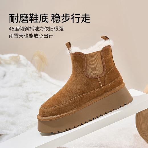 ZHR则则加绒加厚雪地靴女2024冬季新款保暖防泼溅毛毛鞋耐磨棉鞋 商品图4