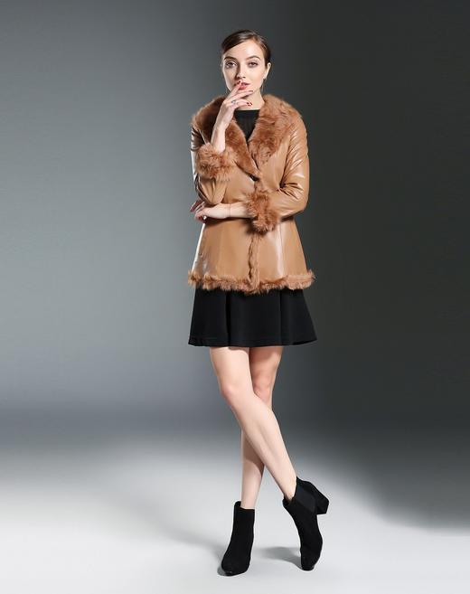 TGF217071207642 汤尼.保罗TONYPAULO女款时尚休闲通勤百搭羊毛内胆修身皮衣/外套 商品图1