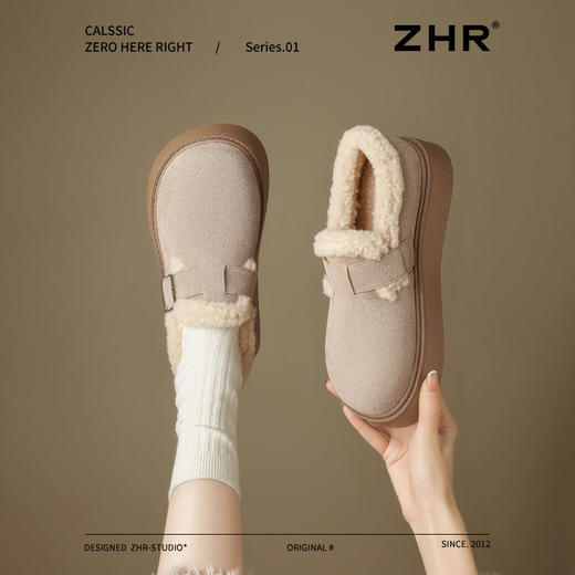 ZHR则则加绒保暖厚底勃肯鞋女轻便ins百搭冬季棉鞋全包博肯鞋 商品图6