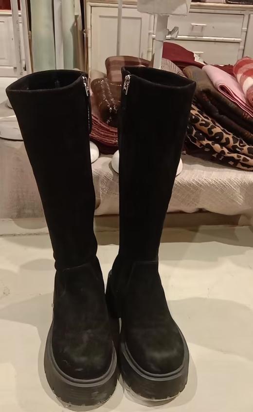 【门店同款】ENJOY冬季圆头弹力平底长靴 155443527 商品图0