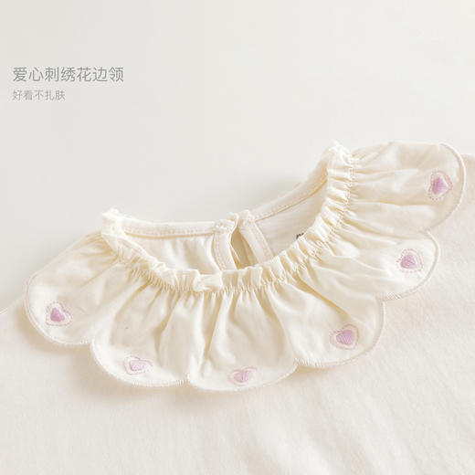 马克珍妮女童爱心刺绣领纯棉A类连体衣2025年春装新款250227 商品图3