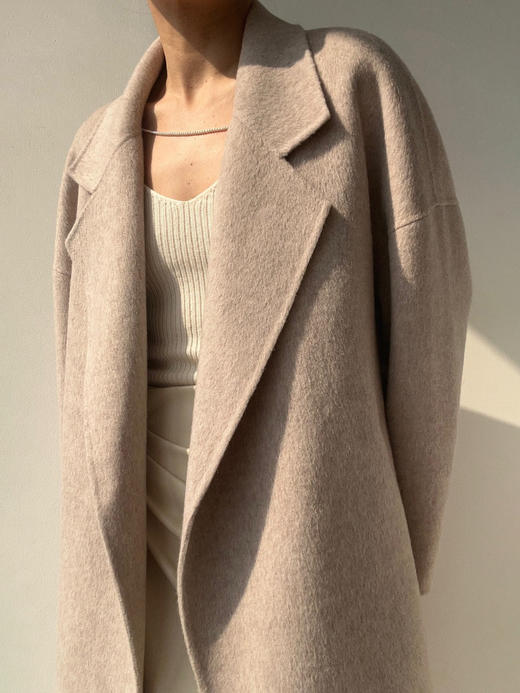 LCM｜Midnight Lotus 翻领中长大衣  COAT [ 藕灰 ] 商品图0