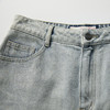 谜底牛仔短裤女2025春新品复古风浅色水洗棉毛边直筒裤251MK0064 商品缩略图3