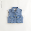 马克珍妮女童时尚百搭纯棉牛仔马甲2025年春装新款250130 商品缩略图0