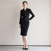 IWY/黑色出席重要场合的套装女名媛小香风西装套裙金色镶边外套职业正装CS2189 商品缩略图1