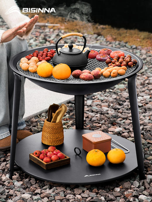 热卖中！！春节不打烊！【户外尊享舒适惬意】围炉煮茶烤火炉套装器具全套家用烧烤架烤炉子2025新款炭火盆桌子 商品图0