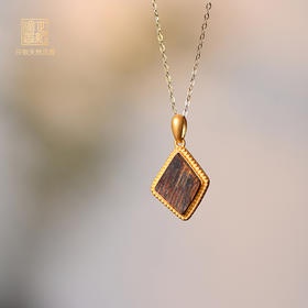 天然芽庄白奇楠包金吊坠 沉水级 SP10657