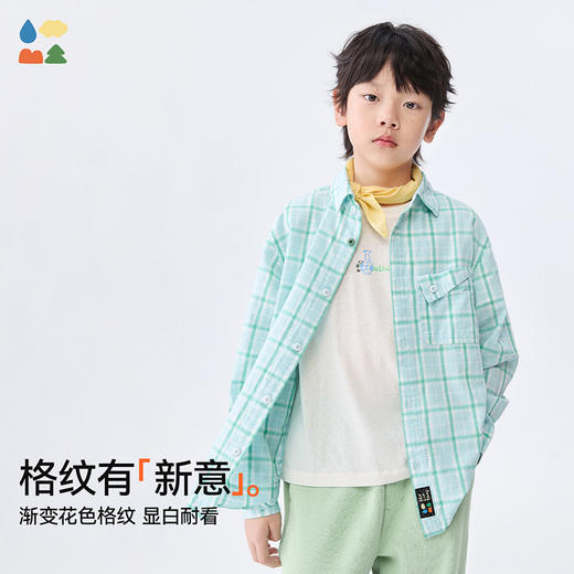 【新复古格纹衬衫】森林棠25秋款儿童经典双层棉纱格子衬衫20522505 商品图1