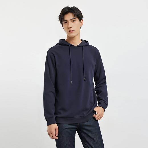 【桑蚕丝混纺面料】罗蒙春秋男女款经典纯色卫衣男连帽百搭卫衣帽衫上衣外套男 商品图2