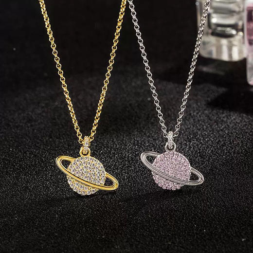 【礼盒礼袋】APM Monaco 粉色星球项链精致锁骨链 商品图5