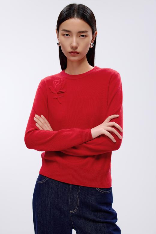 朗姿针织开衫大红色LCJK02KPR715R41 商品图5