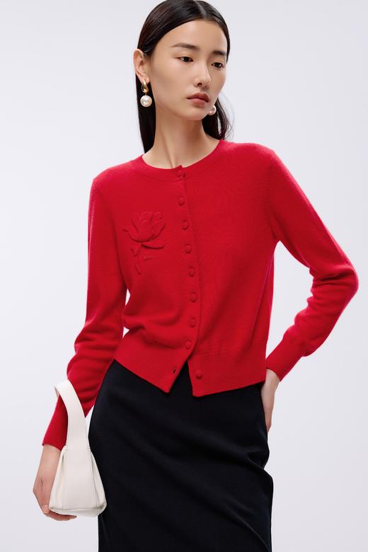 朗姿针织开衫大红色LCJK00KCD716R41 商品图4