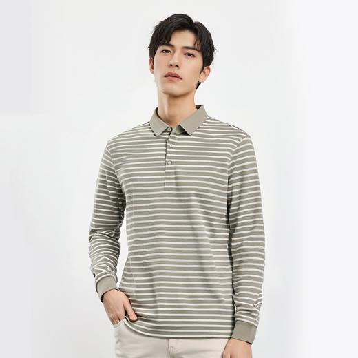 【桑蚕丝混纺】罗蒙春秋男士海魂衫商务polo衫男长袖百搭男士polo衫长袖T恤男 商品图2