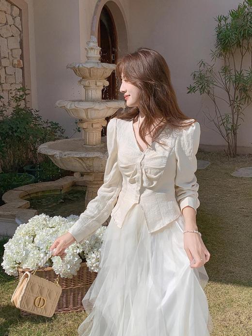 张心子【露台圆舞曲】温柔风不规则网纱半身裙 U2501032 商品图9