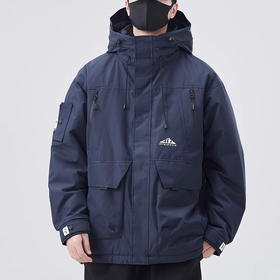 裁缝学苑MQ53 连帽工装羽绒服纸样男装冲锋衣外套上衣打版裁剪样板图