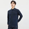 罗蒙秋冬保暖男士Polo衫含羊毛蚕丝双面磨毛撞色领休闲商务长袖polo衫 商品缩略图2