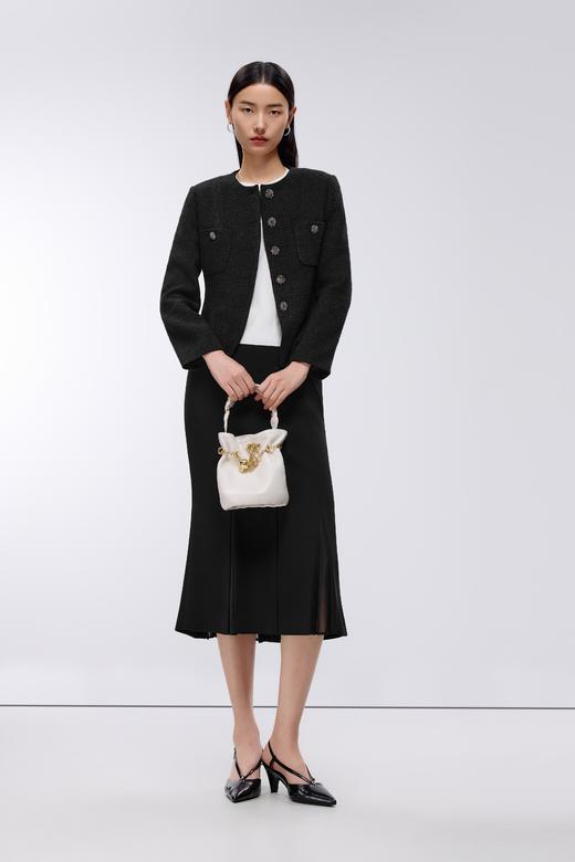 朗姿粗花呢短截上衣黑色LSJK00CCJ120B11 商品图0