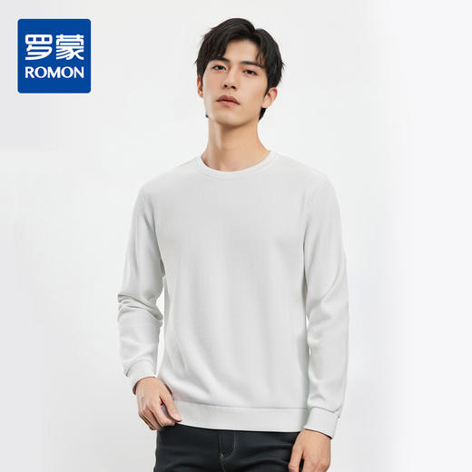 【灯芯条 多色】罗蒙春秋男装基础款卫衣经典圆领卫衣男士休闲百搭圆领长袖T恤男 商品图0