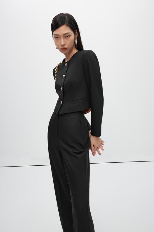 朗姿梭织短截上衣夜幕黑色LSJK01WCJ106B01 商品图3