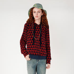 谜底格纹卫衣长袖女2025春季新款百搭休闲连帽短款上衣258MV5502