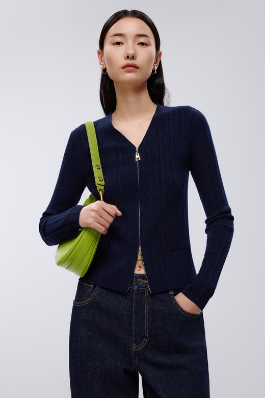 朗姿	针织针织开衫月夜深蓝色LAJK04KCD439A21 商品图2