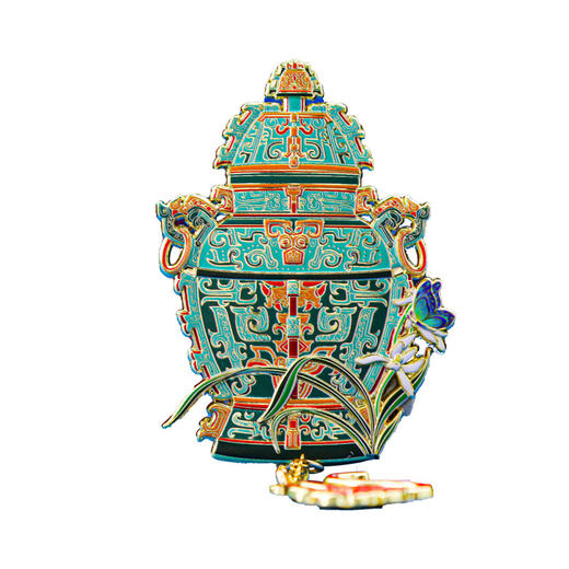 中国古代文物系列金属冰箱贴皿方罍磁力金属浮雕中国风 商品图5