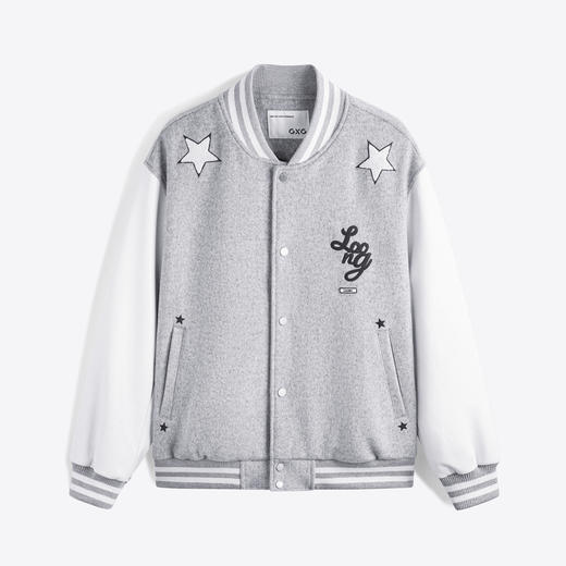 GXG男装 新年系列灰色棒球领夹克 24春季热卖GFX12101151 商品图4