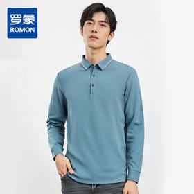 【桑蚕丝混纺】罗蒙春秋男士商务polo衫男长袖时尚舒适翻领百搭长袖t恤男