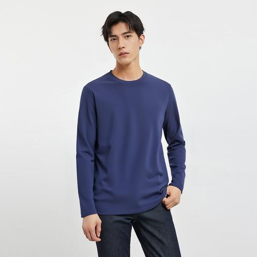 【珠地面料】罗蒙春夏圆领t恤男长袖t恤男舒适男士t恤长袖上衣男体恤 商品图2