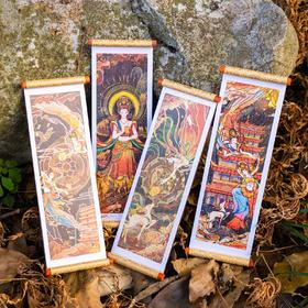 敦煌卷轴冰箱贴九色鹿飞天造型特色纪念品