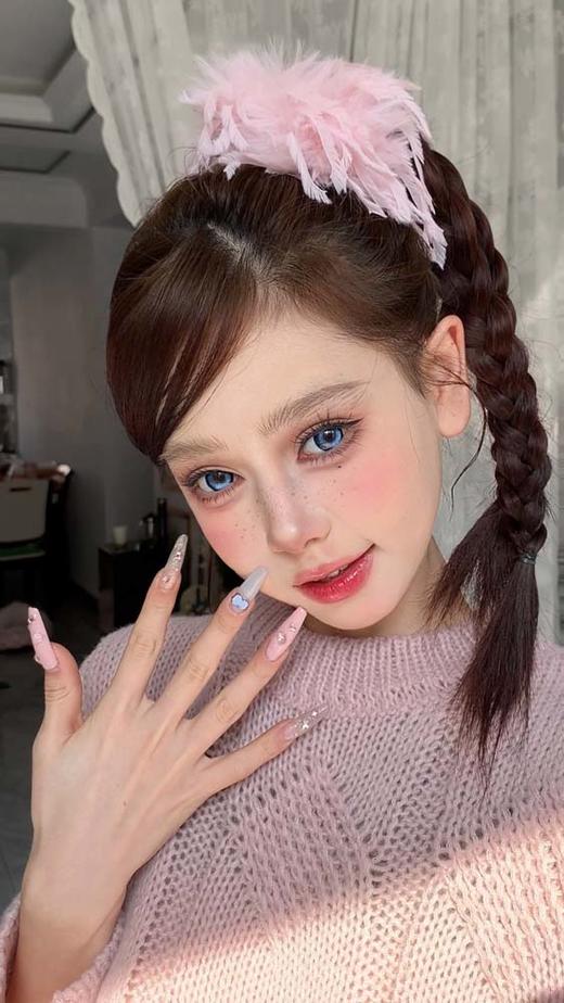 Hanawink 半年抛美瞳 哭哭奶酪蓝 直径14.5mm着色14.2mm 商品图11