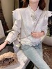 张心子【寻梦山茶】半高领蕾丝花边衬衫上衣 U2501017 商品缩略图5