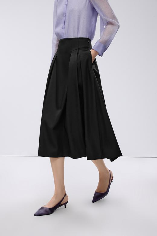 朗姿梭织半裙夜幕黑色LSJK01WSK103B01 商品图4