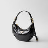 PRADA 普拉达 女士珐琅金属三角徽标 Arqué naplak 漆皮单肩包 黑色 1BC194 2DNT F0002 OOO 商品缩略图1