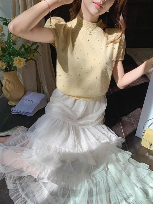 张心子【致爱丽丝】温柔通勤风网纱蛋糕裙半身裙 U2501012 商品图2