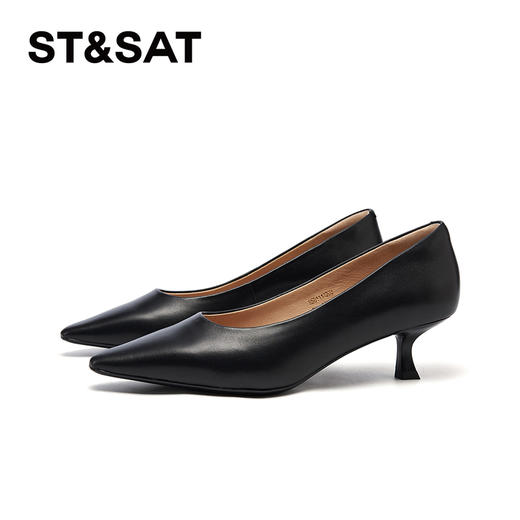 星期六经典简约素面尖头低跟鞋SSD1111203 商品图5