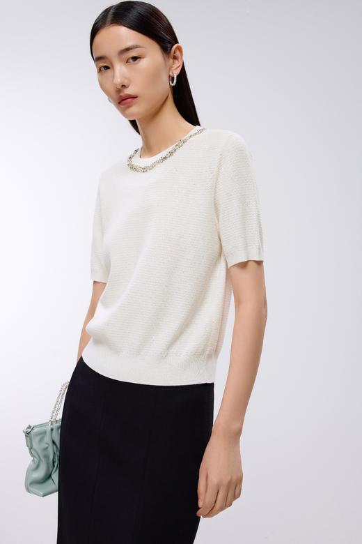 朗姿	针织套头衫白色 LSJK03KPR779W11 商品图4