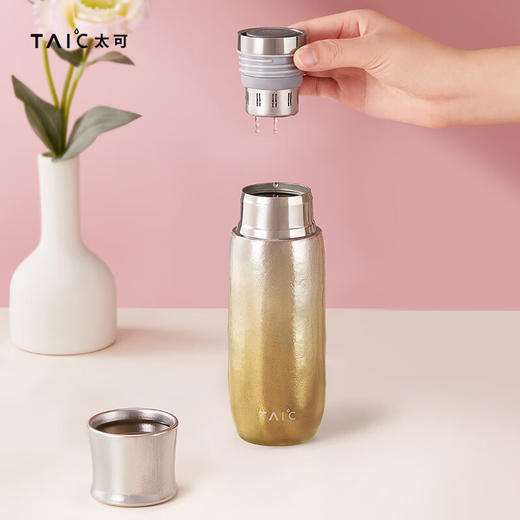 TAIC太可纯钛保温焖茶杯茶水分离钛杯高档便携养生礼物285ml 商品图8