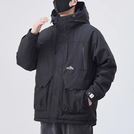 裁缝学苑MQ53 连帽工装羽绒服纸样男装冲锋衣外套上衣打版裁剪样板图 商品图4