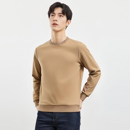 【桑蚕丝混纺】罗蒙春秋经典圆领纯色卫衣男士舒适休闲百搭卫衣长袖T恤上衣男 商品图6